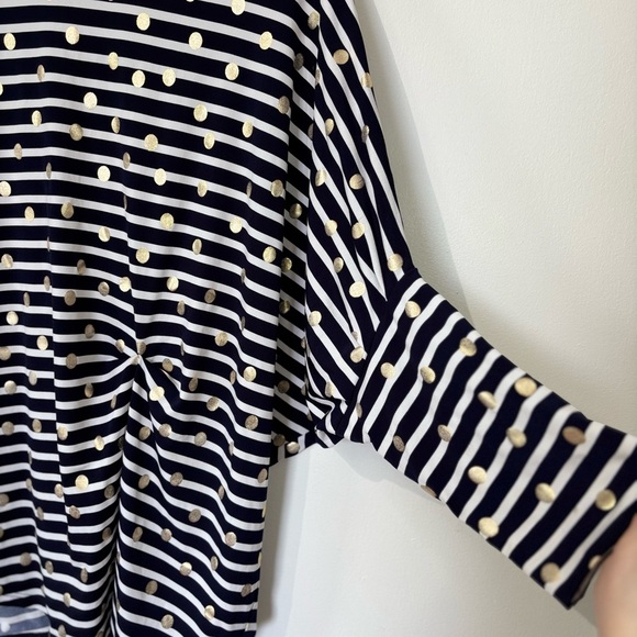 Frank Lyman Navy Metallic Dot Top - Size 10 - Picture 3 of 7